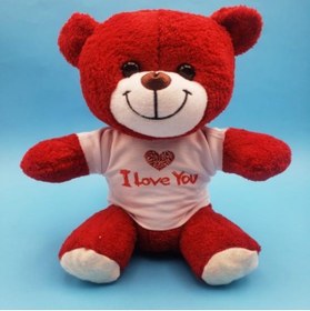 Resim XMARKETTR Kırmızı I Love You Peluş Ayıcık 