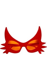 Resim Kırmızı Renk Bıyık Tasarımlı Kedi Gözlüğü 19X11 cm 