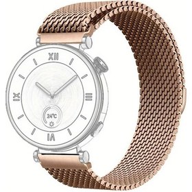 Resim Gaojunshop01 18mm Milanese Akıllı Saat Kayışı Huawei Watch 3 4 Gt3 2 Pro Amazfit Gts Gtr Rose Gold 