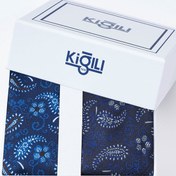 Resim Koyu Lacivert 2'li Kravat & Mendil Seti Kigili