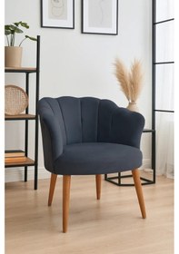 Resim Waterybrook Tekli Berjer Koltuk - Papatya Babyface Kumaş Ceviz Ayaklı - 13 Renk Seçeneği Antrasit 