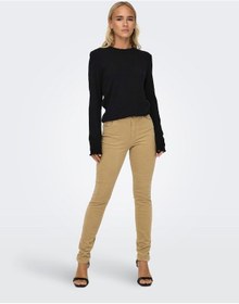 Resim Only Slim Fit Dar Paça Açık Sarı Kadın Kadife Pantolon 15298649 001 