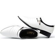 Resim Fastbuy Erkek Takım Elbise Uygun Pu Deri Sivri Burun Beyaz Oxfords Ayakkabı Beyaz 