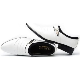 Resim Fastbuy Erkek Takım Elbise Uygun Pu Deri Sivri Burun Beyaz Oxfords Ayakkabı Beyaz 