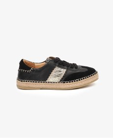 Resim Greyder 59275 Siyah Süet Altın Hakiki Deri Kadın Sneaker Ayakkabı 