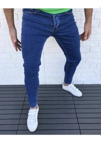 Resim Skinny Fit Erkek Kot Jeans Pantolon Likralı Bilek Kalıp 