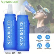 Resim 2 adet 500ml Sızdırmaz Katlanabilir Su Şişeleri, TPU Malzeme, Hafif, Kapak Açma, Spor, Koşu, Seyahat ve Fitness için 