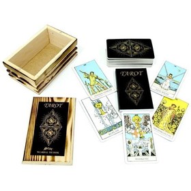 Resim Ahşap Kutulu 78 Kartlı Tarot Seti 