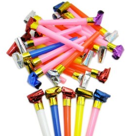 Resim 100 Adet Kaynana Dili Düdük Parti Düdüğü Sesli Düdük Renkli Uzayan Düdük Renkli Düdük 