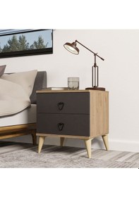 Resim 3638 Versace 2 Çekmeceli AyaklıI Komodin Sepet - Antrasit 