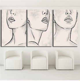 Resim Kanvas Tablo Seti Modern Çizgisel Kadınlar 