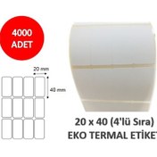 Resim Elit Barkod Etiketi 20X40 4 Lü Termal 4000 Adet 