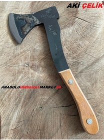 Resim Aki Dövme Çelik Kamp Baltası El Yapımı Balta Nacak 800Gr 