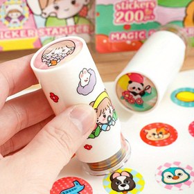 Resim Yaklaşık 200 Adet + Çizgi Film Temalı Sevimli Yapışkan Etiketler, Çeşitli Tema Sahne Mühür Stickerları, DIY Albüm Süsleme Çıkartmaları, Okul Ödül Stickerları 