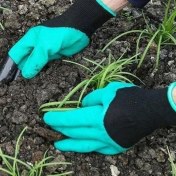 Resim Buffer® Toprak Kazma Ekme Çapalama Için Korumalı Bahçe Bahçivan Eldiveni 