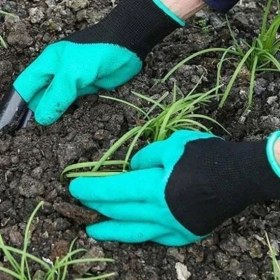 Resim Buffer® Toprak Kazma Ekme Çapalama Için Korumalı Bahçe Bahçivan Eldiveni 