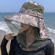 Resim 1'li Paket Unisex Nefes Alabilir File Şapka - Yazın balık tutma, yürüyüş ve bahçe işleri için ideal. Siyah, kahverengi, ordu yeşili ve gri renk seçenekleriyle 3 farklı ton mevcuttur 