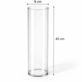 Resim Pelet Soba Camı - Silindir Temperli Cam (40 cm) 
