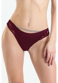 Resim Magic Form 475 Kadın Arkası Dantel Taşlı Külot-bordo Bordo 