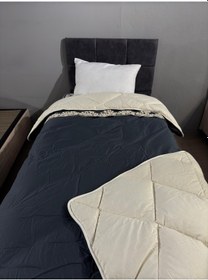 Resim Clasy Saten %100 Pamuk Saten Tek Kişilik Yorgan Osela V4 İndigo Gri 