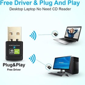 Resim Schulzz Mini Wi-Fi USB Adaptör Kablosuz Alıcı Adaptörü 600Mbps 5Gh 