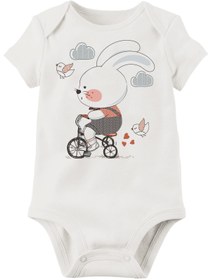 Resim Genel Markalar Unisex Bebek Beyaz Organik Baskılı Pamuklu Body 