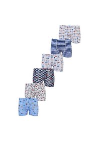 Resim Tutku 6lı Erkek Çocuk Renkli Boxer Desenli Baskılı Pamuklu Rahat Karışık 