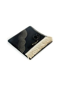 Resim Mihrap Desenli Düz Şönil Seccade Siyah 