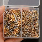 Resim 600 Parça Kutulu Alaşımlı Istakoz Tokaları ve Bölme Halkalar Seti, 500 Atlama Halkası ve 100 İstakoz Tokası İçeren, DIY Boncuk İşleri için Uygun, Ara Bağlantı Elemanları, Bilezik Bağlayıcılar, Küpe Kapakları, Kolye Uç Kapakları, Telefon Zincirleri, Açık Halkalar, Çok Fonksiyonlu Takı Aksesuarları 