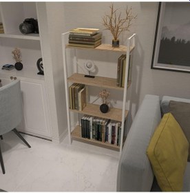 Resim Dekoratif Kitaplık Ahşap Çok Amaçlı Raf Mini Kİtaplık Beyaz 