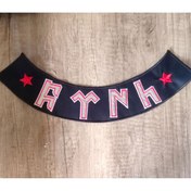 Resim Özden Nakış Göktürkçe reflektörlü harfler mont yelek sırt yazı patch.38cm×6.5 cm 