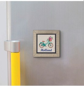 Resim Hollanda Bisklet Görseli Baskılı Mdf Magnet 7x7 163 