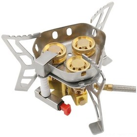 Resim Youmex 6800w Rüzgara Dayanıklı Kamp Ocağı - Ayarlanabilir Vanalı 3 Çekirdekli Taşınabilir Ocak, Outdoor Pişirme İçin Gümüş 