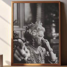 Resim 1 adet Çerçevesiz Vintage Kraliçe Portresi Tuval Poster - Zarif Taç & Mücevher Tasarımlı Mizahi Tuvalet Sanatı, Yatak Odası, Ofis, Oturma Odası, Kafe veya Yurt için Siyah-Beyaz Duvar Dekoru 