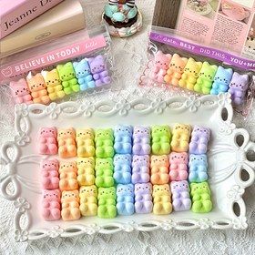 Resim Gökkuşağı Kedi Squishy Oyuncak, El Yapımı Yumuşak Dokulu Ezme Oyuncağı, Yavaş Çeken ve Geri Esneyen Sticky Ofis Noel Tatil Cadılar Bayramı Paskalya Doğum Günü Hediye İçin Mutlu Eğlence Espri Pinching Toy Masa Süsü 