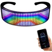 Resim Çok Renkli Led Işıklı Şarjlı Parti Gözlüğü Kablosuz Uygulamalı Yı 