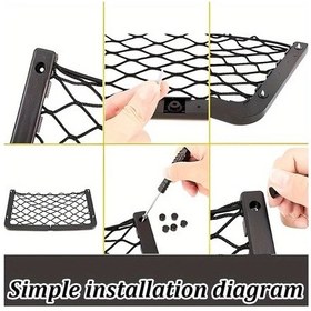 Resim Xuweiwei 2pcs Storage Nets Araç Koltukları İçin Depolama Filesı - Siyah Plastik Organizer 
