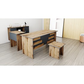 Resim Ninnimo Etejerli Çırağan-antrasit Ofis Büro Masa Takımı 