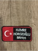 Resim Özden Nakış İsimlik Bayraklı Cırtlı Kan Gurubu Patch Arma Nakış 