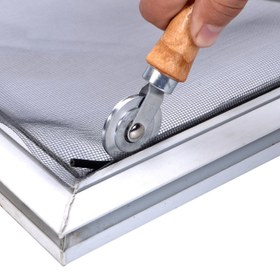 Resim Dayanıklı Çelik Tekerlekli 1 adet Ergonomik Ahşap Saplı Spline Rulo, Zorlanmadan Pencere ve Ekran Kapı Kurulumu için - Olmazsa Olmaz Ev Aleti 