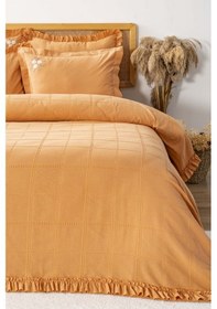 Resim Rivaistanbul Fiorella Turuncu Çift Kişilik %100 Pamuklu Nakışlı Yatak Örtüsü Takımı 6 Parça Uyku & Çeyiz Seti 