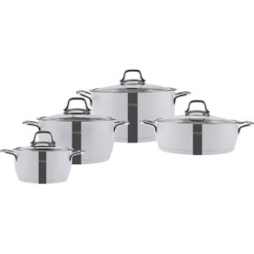 Resim Emsan 16 cm 1,5 Lt Derin Tencere, 20 cm 2,4 Lt Derin Tencere, 24 cm 5,5 Lt Derin Tencere, 24 cm 3,0 Lt Pilav Tencere, 4 Adet Kapak Valerıa 8 Parça Tencere Seti 