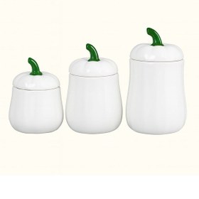 Resim Dekorasyaa 3'lü Kapaklı Balkabağı Çok Amaçlı Kavanoz 1lt 1,5lt 2lt Beyaz Beyaz 