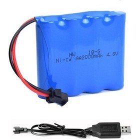 Resim 4.8 v 1800 Mah Oyuncak Araba Bataryası Ve Usb Şarj Kablosu 