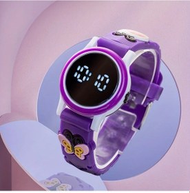 Resim Sunshine022 Mor Led Dijital Analog Çocuk Kol Saati Yumuşak Kayış Hediye Diğer 
