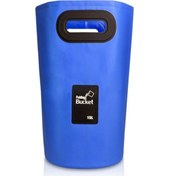 Resim Outdoor Taşınabilir Katlanır Lavabo PVC Katlanabilir Kova Koyu Mavi 