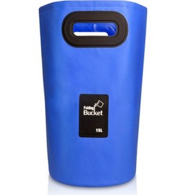 Resim Outdoor Taşınabilir Katlanır Lavabo PVC Katlanabilir Kova Koyu Mavi 