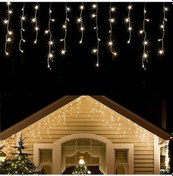 Resim Sıcak Beyaz Led Icicle Dize Işıklar 4m 12m Peri Işıklar Noel Çelenk Yeni Yıl Düğün Teras Bahçe Partisi Koridor Saçak Dekorasyon 12m Sıcak Beyaz 