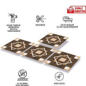 Resim Tink Kendinden Yapışkanlı Ahşap 015 Desenli Pvc Karo 30X30 cm (4 Adet) 0,36 M2 