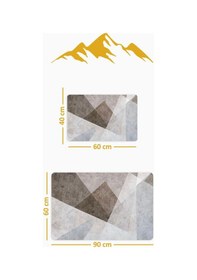 Resim Yıkanabilir Kaymaz Tabanlı Modern Desenli 2'li Banyo Paspas Takımı Bps0011 Renkli 